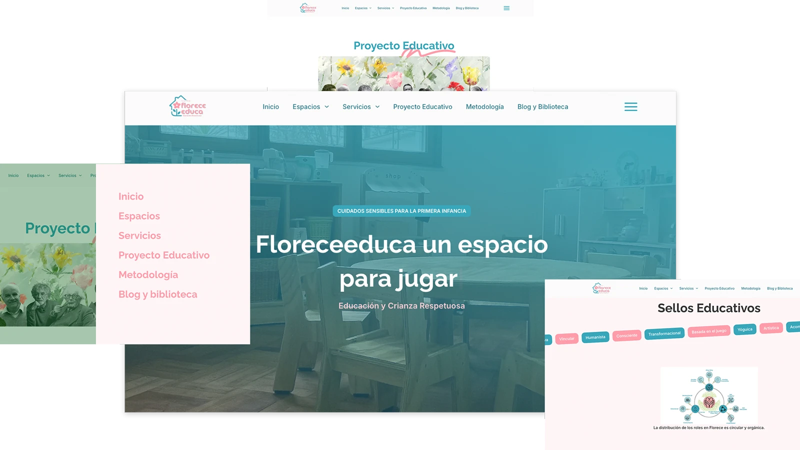 Diseño y desarrollo del sitio web de Florece Educa