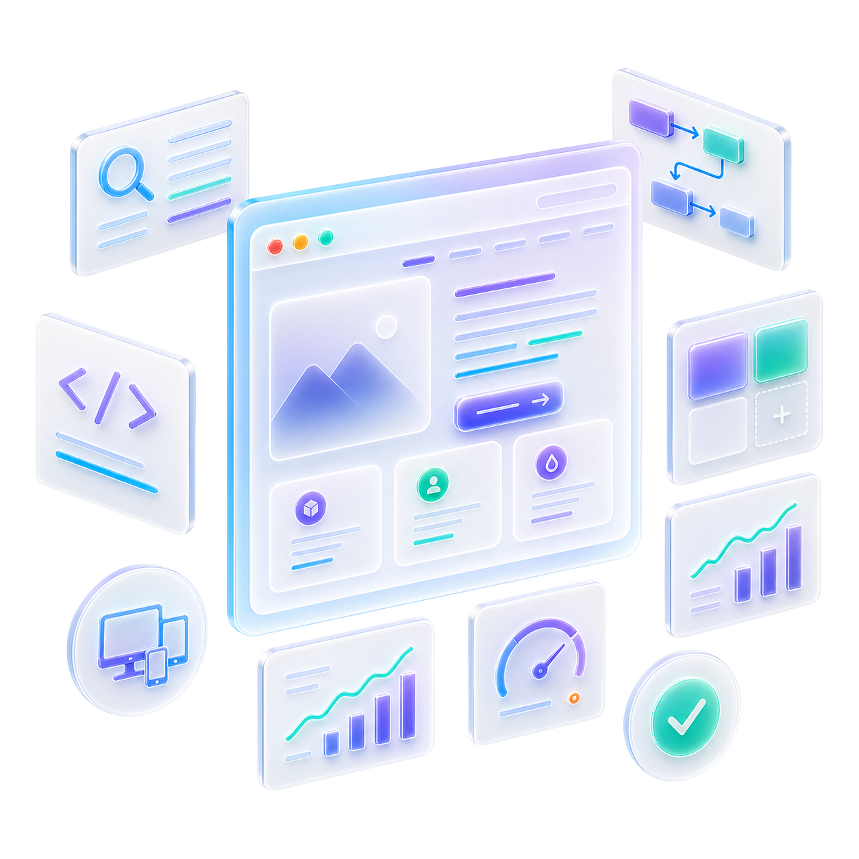 Representación tridimensional del diseño y desarrollo de una landing page